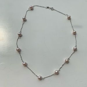 14k white gold and pearl necklace